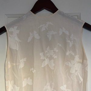 Vintage Silk butterfly zip up blouse